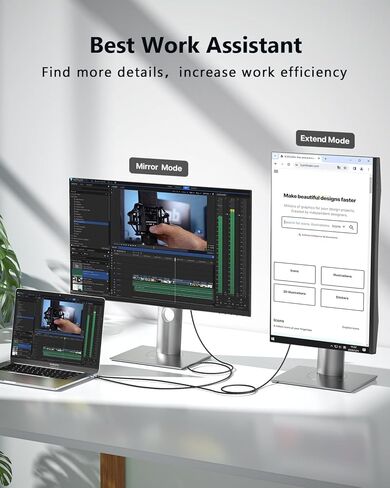 كابل 8K USB C إلى HDMI 2.1 بطول 6.6 أقدام، 8K@60 هرتز 4K@144 هرتز النوع C إلى HDMI 48 جيجابت في الثانية HDR HDCP2.3، متوافق مع iPhone 15 وMacBook Pro وGalaxy S23 وPixel 7 وXPS in Kuwait