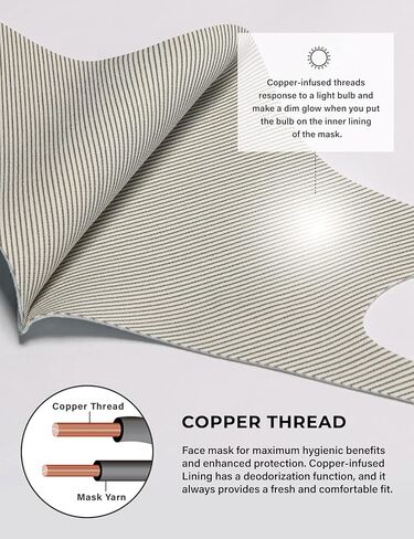 قناع الوجه النحاسي للرجال والنساء من TSLA، أقنعة وجه قابلة للغسل وقابلة لإعادة الاستخدام، عامل حماية من الأشعة فوق البنفسجية 50+ قناع خفيف الوزن للتنفس، مقاس X-Large in Kuwait