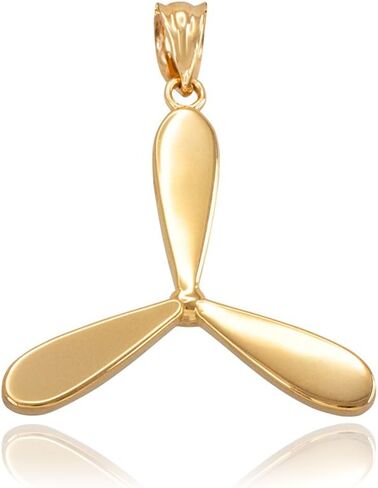 Polished 14k Yellow Gold Airplane Propeller Charm Pendant in Saudi Arabia