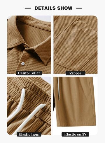 JMIERR Men's 2 Piece Outfits Casual Button Down Short Sleeve Shirts Shorts Summer Beach Sets in Saudi Arabia