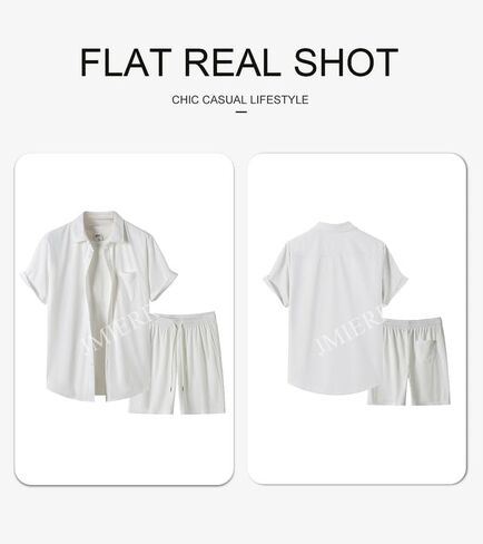 JMIERR Men's 2 Piece Outfits Casual Button Down Short Sleeve Shirts Shorts Summer Beach Sets in Saudi Arabia
