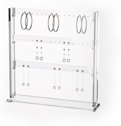 Coward Acrylic Earring Holder Stand, Tabletop Earring Jewelry Easel Display, Earring Jewelry Holder Organizer for Home Use or Store Selling Show (3layer) in Saudi Arabia