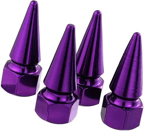 أغطية صمامات Lunsom Spike لإطارات الهواء وغطاء حافة حافة ملحقات الألومنيوم تناسب معظم المركبات والشاحنات والدراجات النارية (4 قطع فضية) in Saudi Arabia