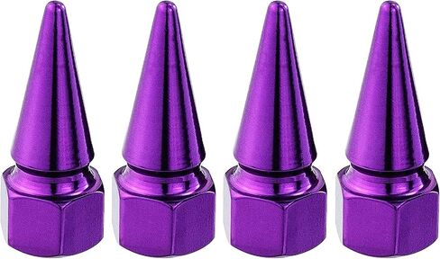 أغطية صمامات Lunsom Spike لإطارات الهواء وغطاء حافة حافة ملحقات الألومنيوم تناسب معظم المركبات والشاحنات والدراجات النارية (4 قطع فضية) in Saudi Arabia