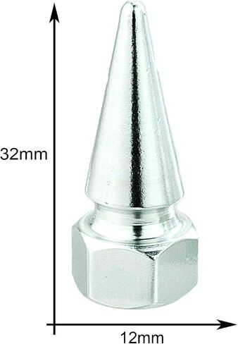 أغطية صمامات Lunsom Spike لإطارات الهواء وغطاء حافة حافة ملحقات الألومنيوم تناسب معظم المركبات والشاحنات والدراجات النارية (4 قطع فضية) in Saudi Arabia