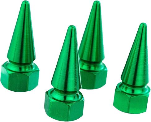 أغطية صمامات Lunsom Spike لإطارات الهواء وغطاء حافة حافة ملحقات الألومنيوم تناسب معظم المركبات والشاحنات والدراجات النارية (4 قطع فضية) in Saudi Arabia