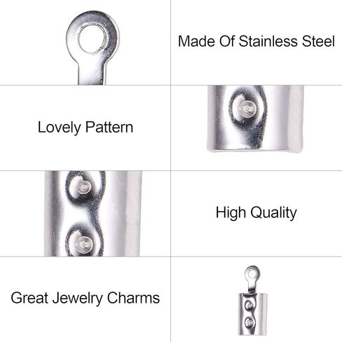 DanLingJewelry 200Pcs 304 Stainless Steel Fold Over Crimp Cord Ends Leather Ribbon Ending Clasp Tips End Clamp Jewelry Connector Components 10.5x5mm in Saudi Arabia