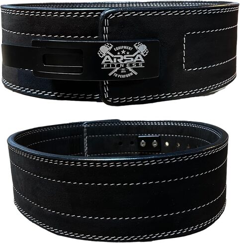 Weightlifting Adjustable Lever Belt for Men & Women Real Suede Hide Leather for Powerlifting Back Support Workout Deadlifts Squats 10MM Thickness 4" Width in Saudi Arabia