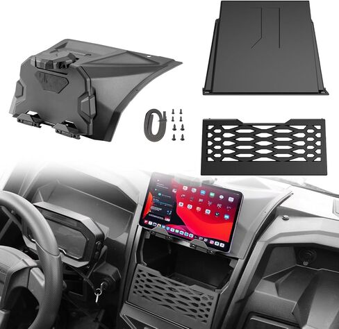 HAKA TOUGH Tablet Holder&Under Dash Net for KRX 1000, Electric Device Phone Ipad GPS Storage Mounts, Dashboard Mesh Plate for Kawasaki Teryx KRX 1000 2020-2023 Accessories,Replace OEM#99994-1340 in Saudi Arabia