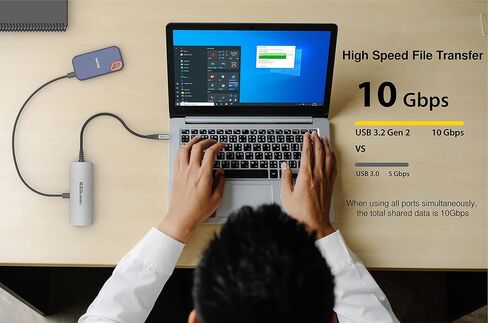 EZQuest USB C Hub Docking Station 8 in 1 with 4K HDMI, 1 Gbit Ethernet, 3 USB A 3.0 Ports, 1 USB-C PD/Data, SD/Micro SD for Work and Travel, Compatible with MacBook/Dell/HP/Lenovo/Laptops in Saudi Arabia