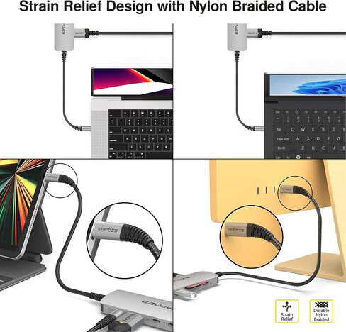 USB-C Hub Docking Station 10 in 1 with 4K HDMI 60Hz, 1 GBS Ethernet, 2 USB C Gen 2 10Gbs, 1 PD 3.0, 2 USB-A 3.0, Audio Ports, SD/Micro SD, Compatible with USB Type C/Thunderbolt Computers in Kuwait