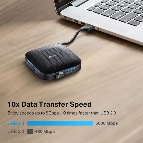 TP-Link 4-Port USB 3.0 Hub, Slim and Compact USB Splitter with Foldable Cord Design, USB hub for laptop, PC, Macbook, Mac Mini, XPS, Surface Pro, Chromebook, Flash Drive, Mobile HDD and More(UH400) in Saudi Arabia