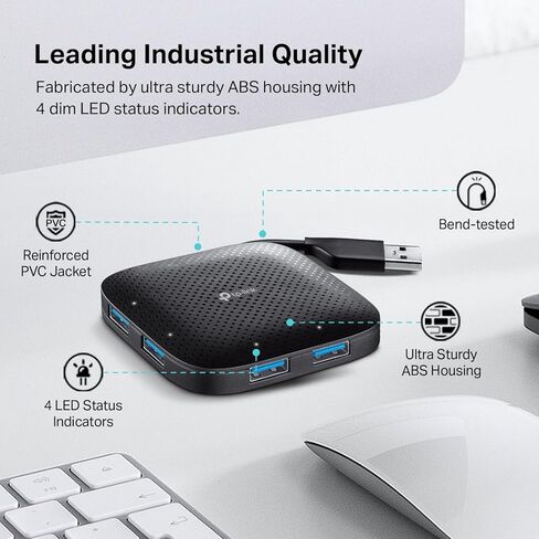 TP-Link 4-Port USB 3.0 Hub, Slim and Compact USB Splitter with Foldable Cord Design, USB hub for laptop, PC, Macbook, Mac Mini, XPS, Surface Pro, Chromebook, Flash Drive, Mobile HDD and More(UH400) in Saudi Arabia