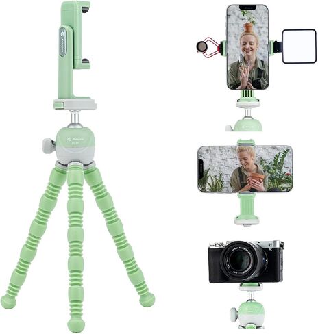 Fotopro Flexible Tripod, Mini Camera Tripod Phone Tripod with Cold Shoe Phone Holder 360 Ball Head, Selfie Stick for Video Recording Vlogging Live Streaming, UFO3 Black in Saudi Arabia
