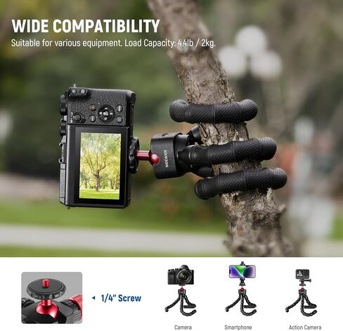 NEEWER Phone Vlog Kit، حامل ثلاثي مرن T91 مع ميكروفون CM14 PRO، ضوء PL81، أذرع تمديد، حامل هاتف، مصراع عن بعد، حامل كاميرا الحركة متوافق مع GoPro iPhone 15 14 13، الحد الأقصى للحمل: 4.4 رطل/2 كجم in Saudi Arabia