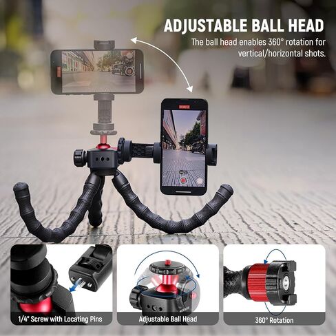 NEEWER Phone Vlog Kit، حامل ثلاثي مرن T91 مع ميكروفون CM14 PRO، ضوء PL81، أذرع تمديد، حامل هاتف، مصراع عن بعد، حامل كاميرا الحركة متوافق مع GoPro iPhone 15 14 13، الحد الأقصى للحمل: 4.4 رطل/2 كجم in Saudi Arabia