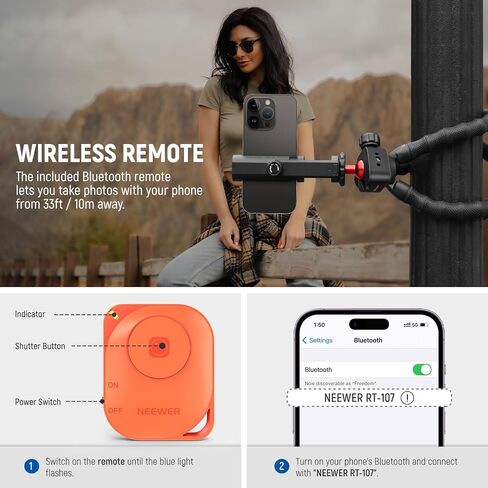 NEEWER Phone Vlog Kit، حامل ثلاثي مرن T91 مع ميكروفون CM14 PRO، ضوء PL81، أذرع تمديد، حامل هاتف، مصراع عن بعد، حامل كاميرا الحركة متوافق مع GoPro iPhone 15 14 13، الحد الأقصى للحمل: 4.4 رطل/2 كجم in Saudi Arabia