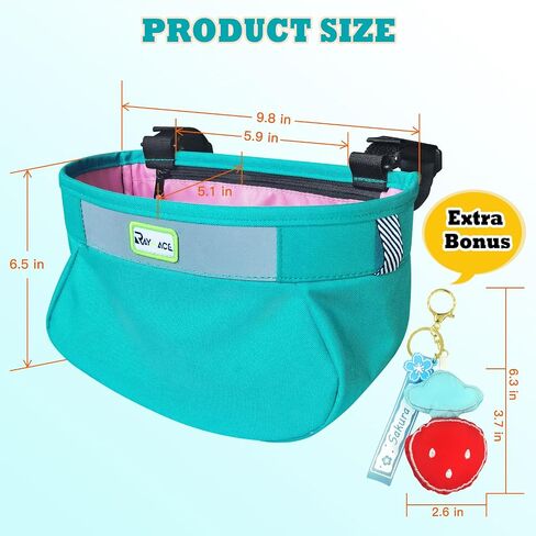 RAYMACE Kids Bike Basket,Children's Bike Basket Front,Waterproof Bicycle Basket Handlebar Bag for Girls,Boys Toddlers Bike or Scooter Accessories in Saudi Arabia