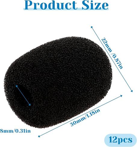 12 Pcs Microphone Cover, Microphone Covers Foam, Microphone Windscreen, Mic Cover, Mic Covers for Microphones Suitable for Most Standard Handheld Microphone in Saudi Arabia