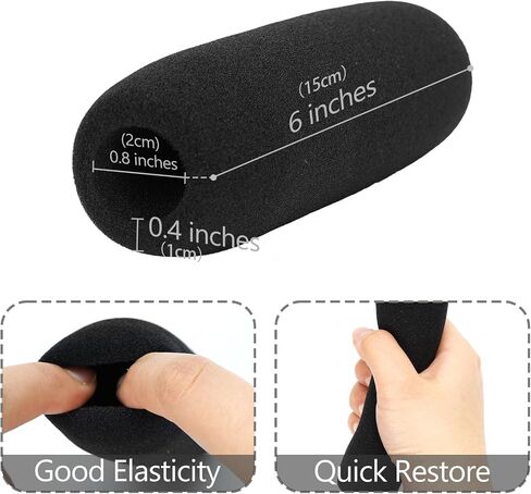 Geekria for Creators Foam Windscreen for 3/4'' Diameter Microphones, Antipop Foam Cover, Mic Wind Cover, Sponge Foam Filter Compatible with Audio-Technica AT897, BOYA BY-BM6060 (6 Inch / 2 Pack) in Saudi Arabia