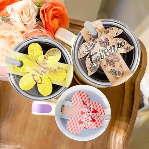 20 قطعة لوحة اسم التسامي الفراغات الاكريليك + 4 أوراق الأشعة فوق البنفسجية DTF كأس التفاف نقل لستانلي 40 أوقية، فراغات التسامي لوحة اسم DIY شخصية اسم التسامي الملحقات العلامة in Kuwait