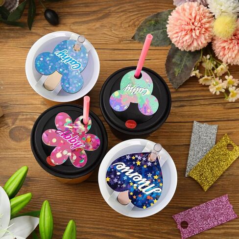 20 قطعة لوحة اسم التسامي الفراغات الاكريليك + 4 أوراق الأشعة فوق البنفسجية DTF كأس التفاف نقل لستانلي 40 أوقية، فراغات التسامي لوحة اسم DIY شخصية اسم التسامي الملحقات العلامة in Kuwait