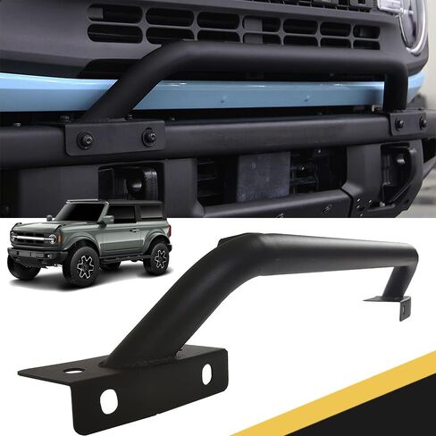SNA Bull Bar متوافق مع Bronco 2021+ 2/4-Door (مع مصد أمامي فولاذي معياري فقط) واقي فرشاة ممتص للصدمات بعرض كامل ملحقات حماية الشواية على الطرق الوعرة باللون الأسود (SnAF-F1007) in Kuwait