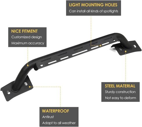 SNA Bull Bar متوافق مع Bronco 2021+ 2/4-Door (مع مصد أمامي فولاذي معياري فقط) واقي فرشاة ممتص للصدمات بعرض كامل ملحقات حماية الشواية على الطرق الوعرة باللون الأسود (SnAF-F1007) in Kuwait