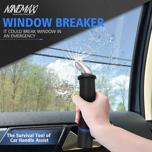 NINEMAX قطعتان من مقبض السيارة لمساعدة كبار السن في مقبض باب السيارة - مقبض دعم السيارة المحمول - مقبض نقل تلقائي للسيارة لقضيب الإمساك بالمعاقين in Kuwait