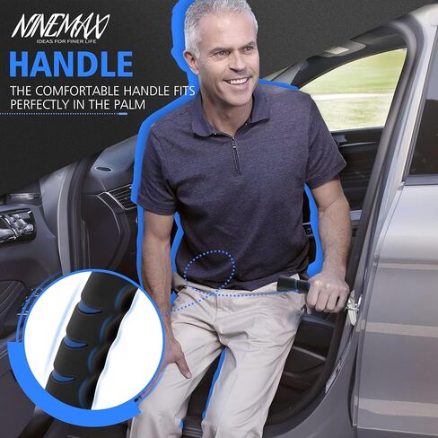 NINEMAX قطعتان من مقبض السيارة لمساعدة كبار السن في مقبض باب السيارة - مقبض دعم السيارة المحمول - مقبض نقل تلقائي للسيارة لقضيب الإمساك بالمعاقين in Kuwait