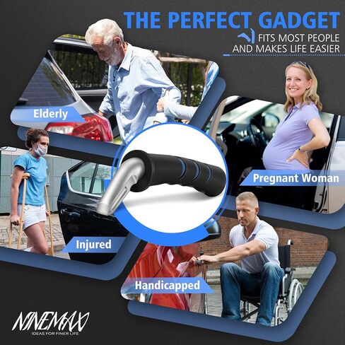 NINEMAX قطعتان من مقبض السيارة لمساعدة كبار السن في مقبض باب السيارة - مقبض دعم السيارة المحمول - مقبض نقل تلقائي للسيارة لقضيب الإمساك بالمعاقين in Kuwait