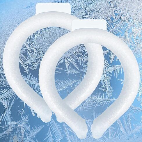 Neck Cooling Tube, Neck Cooler Ring, Wearable Cooling Neck Wraps, Reusable Neck Cooler, Heat Cooling Cold Pack, Summer Heat Relief for Hot Flashes and Fever (Blue Stripe) in Saudi Arabia