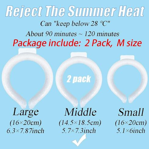 Neck Cooling Tube, Neck Cooler Ring, Wearable Cooling Neck Wraps, Reusable Neck Cooler, Heat Cooling Cold Pack, Summer Heat Relief for Hot Flashes and Fever (Blue Stripe) in Saudi Arabia