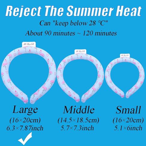 Neck Cooling Tube, Neck Cooler Ring, Wearable Cooling Neck Wraps, Reusable Neck Cooler, Heat Cooling Cold Pack, Summer Heat Relief for Hot Flashes and Fever (Blue Stripe) in Saudi Arabia