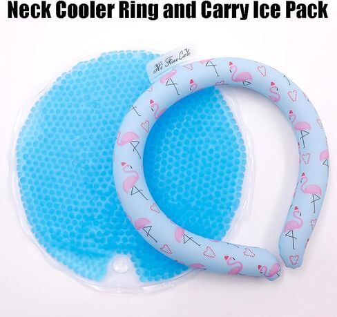 Neck Cooling Tube, Neck Cooler Ring, Wearable Cooling Neck Wraps, Reusable Neck Cooler, Heat Cooling Cold Pack, Summer Heat Relief for Hot Flashes and Fever (Blue Stripe) in Saudi Arabia