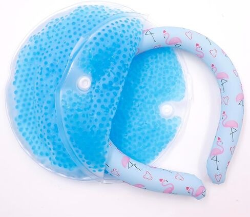 Neck Cooling Tube, Neck Cooler Ring, Wearable Cooling Neck Wraps, Reusable Neck Cooler, Heat Cooling Cold Pack, Summer Heat Relief for Hot Flashes and Fever (Blue Stripe) in Saudi Arabia