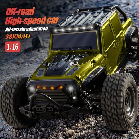 GoolRC 16103 RC Cars, 1:16 Scale Remote Control Car, 4WD High Speed Off Road RC Truck, 2.4Ghz All Terrains RC Rock Crawler with LED Light, Electric Toys Vehicle for Kids and Adults (White) in Saudi Arabia