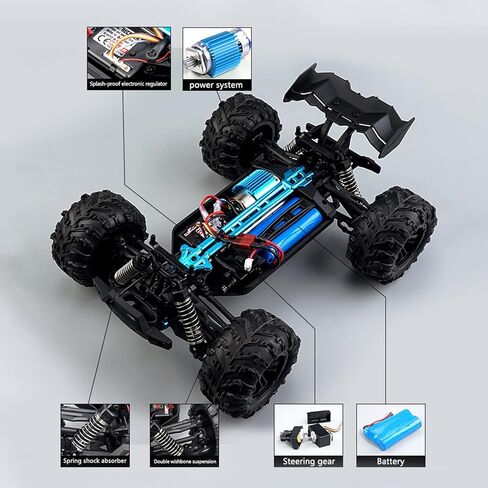 GoolRC 16103 RC Cars, 1:16 Scale Remote Control Car, 4WD High Speed Off Road RC Truck, 2.4Ghz All Terrains RC Rock Crawler with LED Light, Electric Toys Vehicle for Kids and Adults (White) in Saudi Arabia