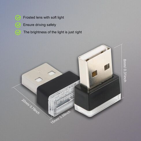4 قطع مصباح LED USB صغير للسيارة، مصابيح تزيين داخلية عالمية، ضوء ليلي للسيارة، ضوء تزيين LED صغير، إضاءة محيطة LED ليلية للسيارة مناسبة لمعظم السيارات (وردي أرجواني) in Saudi Arabia