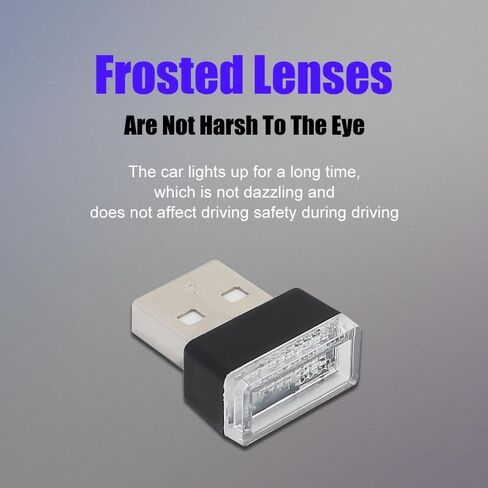 4 قطع مصباح LED USB صغير للسيارة، مصابيح تزيين داخلية عالمية، ضوء ليلي للسيارة، ضوء تزيين LED صغير، إضاءة محيطة LED ليلية للسيارة مناسبة لمعظم السيارات (وردي أرجواني) in Saudi Arabia