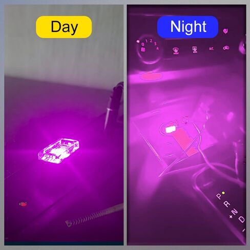 4 قطع مصباح LED USB صغير للسيارة، مصابيح تزيين داخلية عالمية، ضوء ليلي للسيارة، ضوء تزيين LED صغير، إضاءة محيطة LED ليلية للسيارة مناسبة لمعظم السيارات (وردي أرجواني) in Saudi Arabia