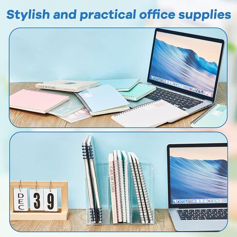 Suzile 2 Sets of Clear Acrylic Magazine Holder with 5 Vertical Compartments Magazine File Holder Acrylic Desk Organizer Book Rack for Desk Sorter Paper Folder Office Accessories Storage Organization in Kuwait