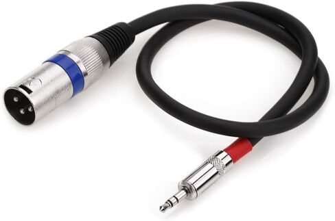 MOBOREST XLR إلى 3.5 مم كابل ميكروفون XLR سبليتر، XLR ذكر إلى 3.5 مم 1/8 ذكر TRS ستيريو صغير جاك AUX كابل توصيل سلك صوت ميكروفون (1.6 قدم) in Kuwait