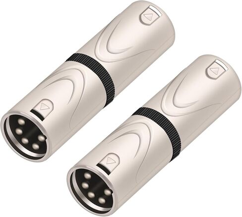 XLR Male to Male Adapter,5 Pin XLR Male to 5 Pin XLR Male Connector for DMX Audio Microphone Mixer Mic Extension XLR Splitter-2 Pack (5PIN XLR Male to 5PIN XLR Male(D1067)) in Kuwait