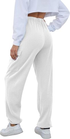 Women’s High Waist Cargo Sweatpants Casual Cinch Bottom Jogger Pants Loose Drawstring Tapered Trousers with Pockets in Saudi Arabia