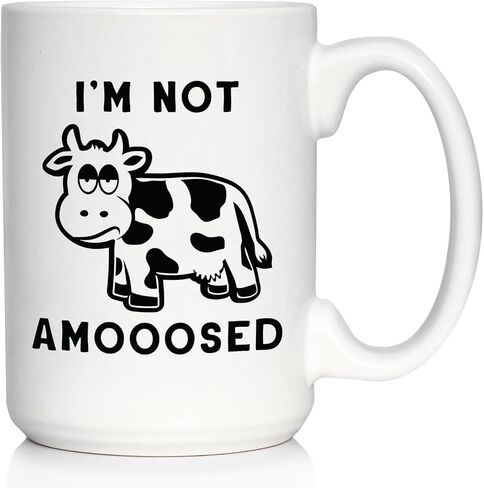 Bevvee Not Amooosed Ceramic Coffee Mug for Cow Gifts - 11 oz in Kuwait