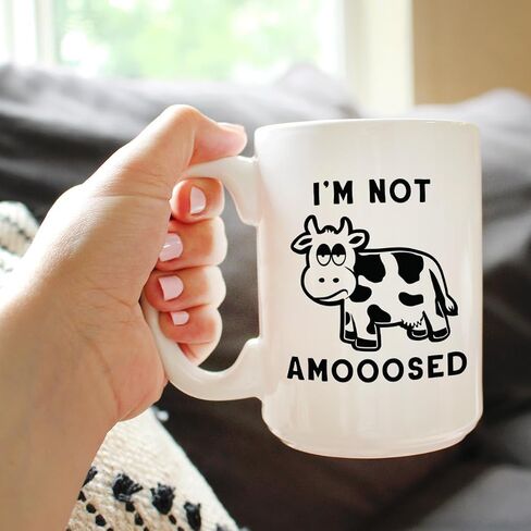 Bevvee Not Amooosed Ceramic Coffee Mug for Cow Gifts - 11 oz in Kuwait