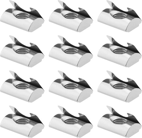 50PCS T-Slot Nut with Spring Sheet for European Standard 45 Series Aluminum Profiles M8 Internal Thread 10mm Groove Depth Carbon Steel in Saudi Arabia