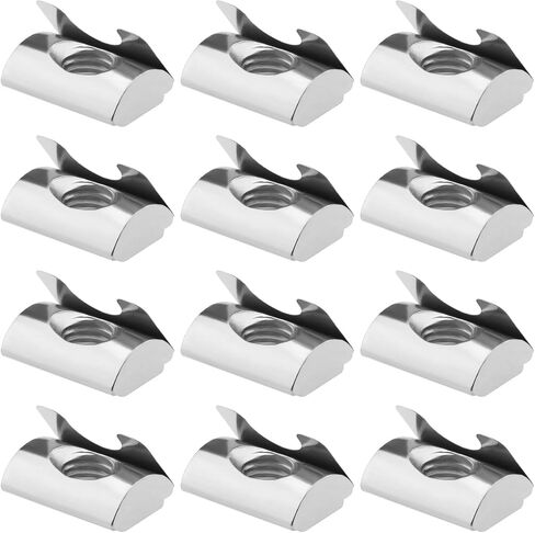 50PCS T-Slot Nut with Spring Sheet for European Standard 45 Series Aluminum Profiles M8 Internal Thread 10mm Groove Depth Carbon Steel in Saudi Arabia
