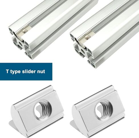 50PCS T-Slot Nut with Spring Sheet for European Standard 45 Series Aluminum Profiles M8 Internal Thread 10mm Groove Depth Carbon Steel in Saudi Arabia